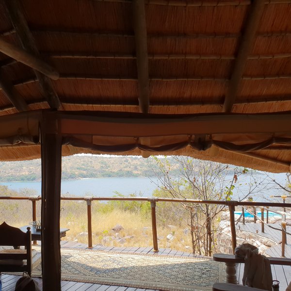 They are open sided, looking out over the lake...