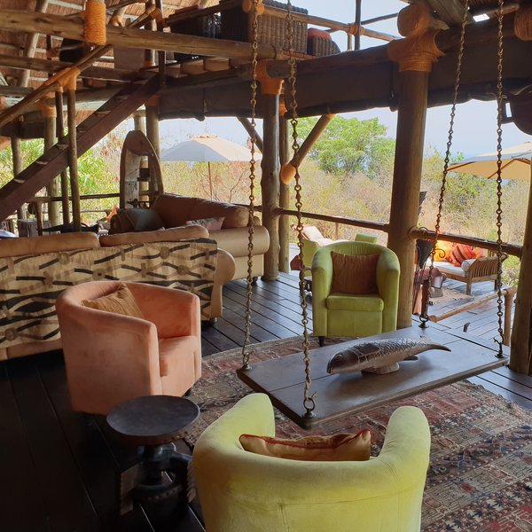...and eclectic seating and furniture.