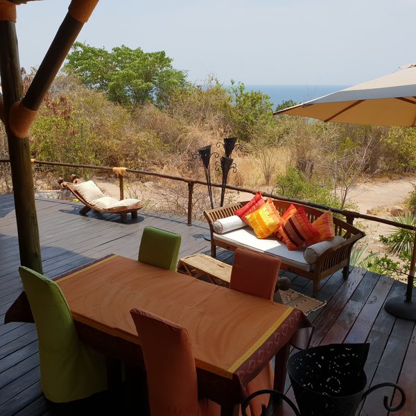 There is a large deck for relaxing and some meals...