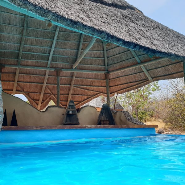The main lodge pool has a swim up bar...