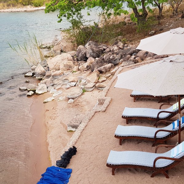 ...where there is a small beach, beach bar and plenty of activity equipment.