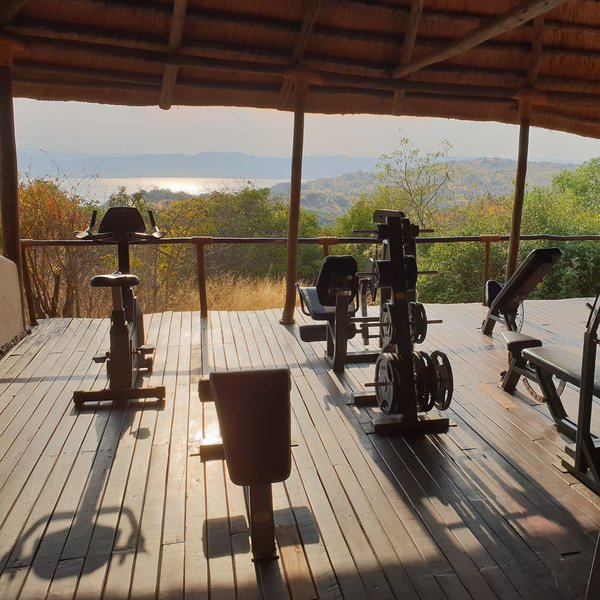 Lupita has a gym with picturesque views across the lake.