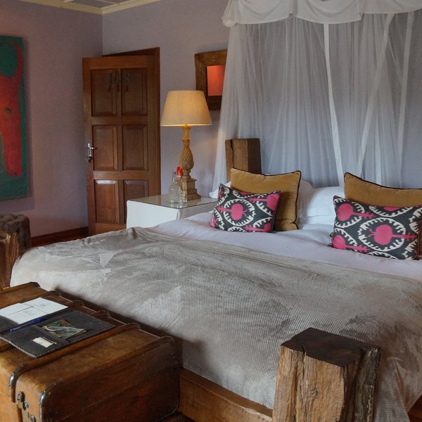Upstairs are four bedrooms - the master room...