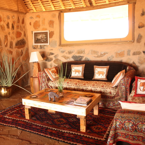 Inside is a comfortable lounge...