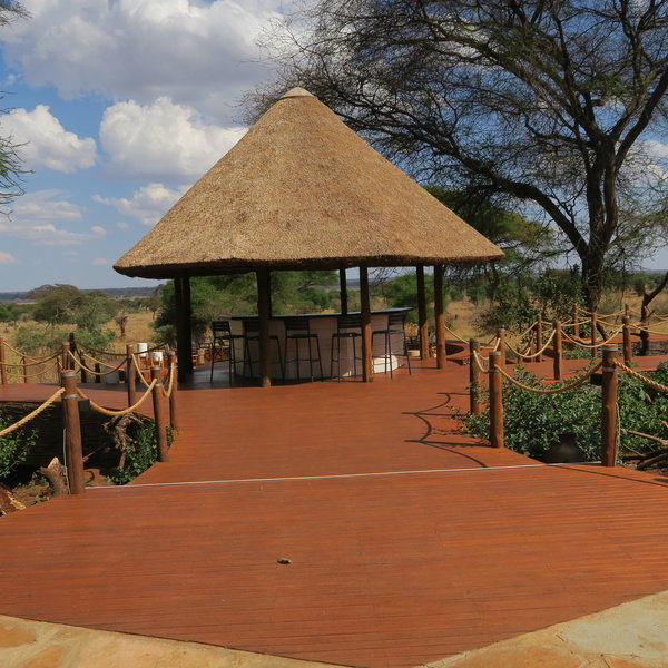 Enjoy a drink at the small outdoor bar.....