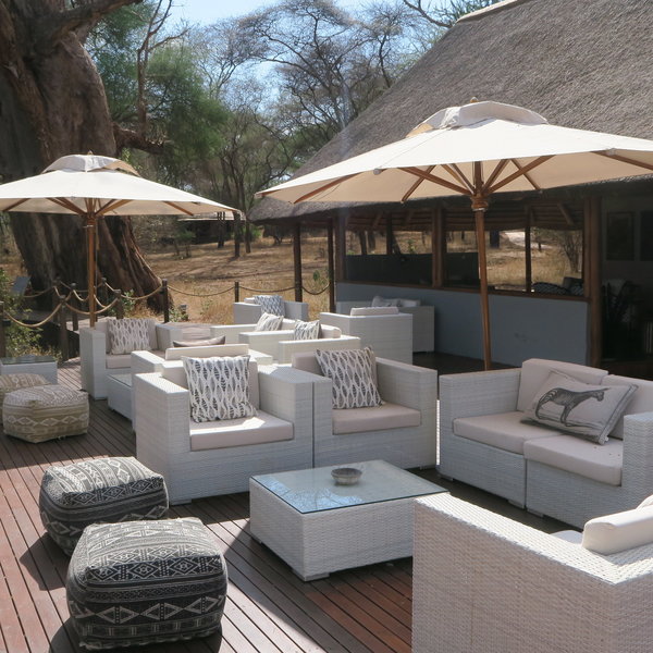 ... and has a spacious outdoor area for viewing game in front of the camp.