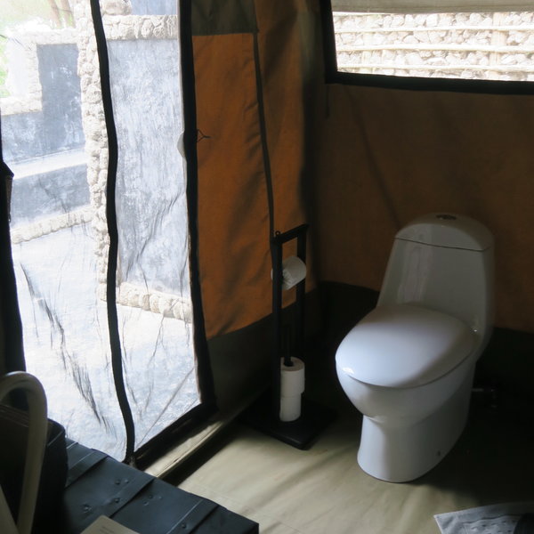 ...a flush toilet and indoor shower....