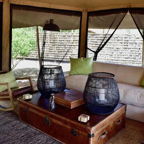 ...with soft seating and coffee table books.