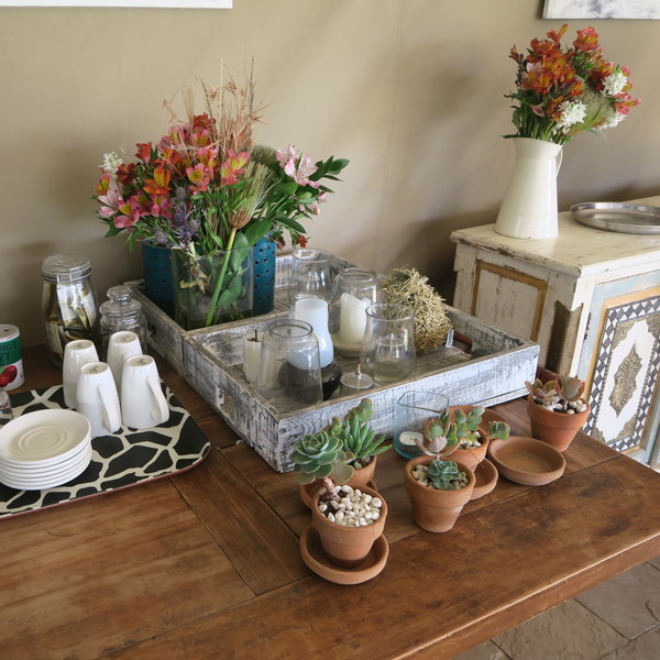 ... with vases of flowers and decorative touches.