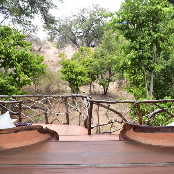 Each tent has a balcony with comfy sofas...