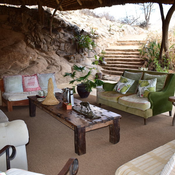 At one end is a cosy lounge...