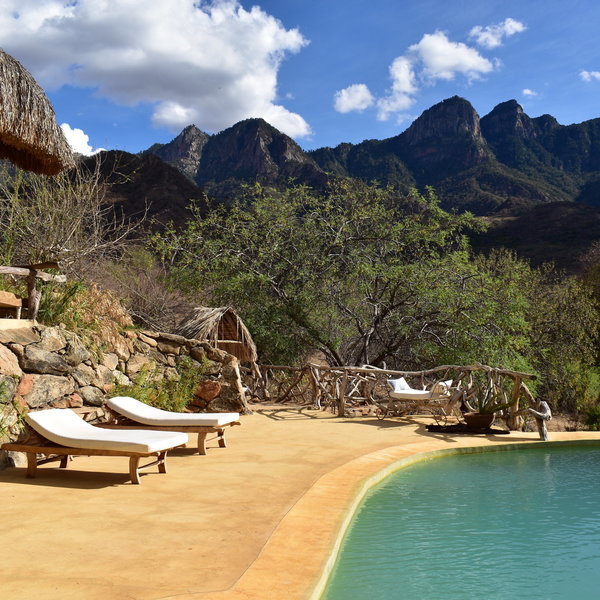 ... whilst lounging by the pool ...