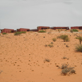Kielie Krankie is situated on top of a red Kalahari dune...