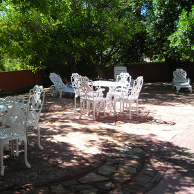 Outside there is a private patio with a nice sitting area...