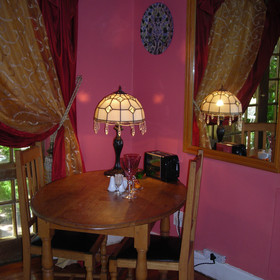 ...with wooden furniture...