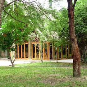 The main area of Savute Safari Lodge houses a lounge area ...
