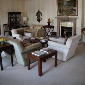 There is a cosy living area...
