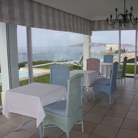 Inside you will find a spacious dining area...