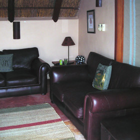 ...a cosy lounge with leather sofas...