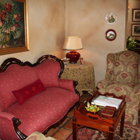 ...with fireplace, sofas and cushions.