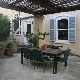 Whilst staying here, you can relax in the shaded courtyard...