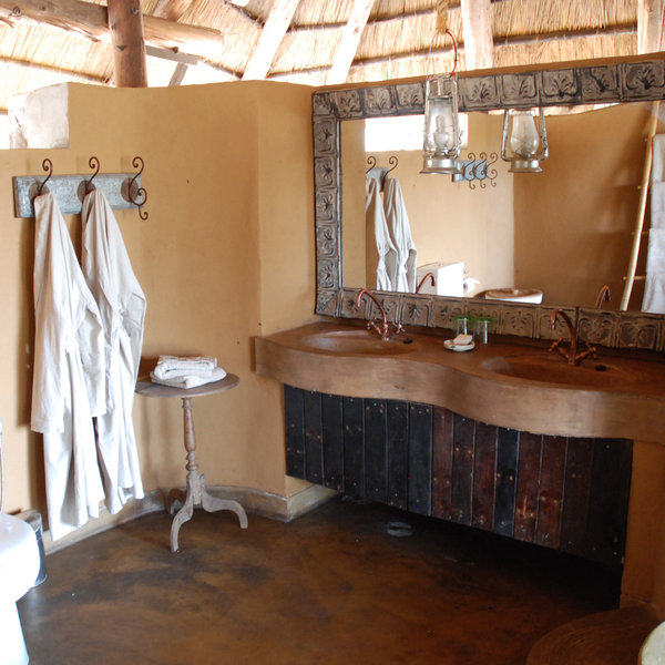 ... with twin basins, running hot and cold water.