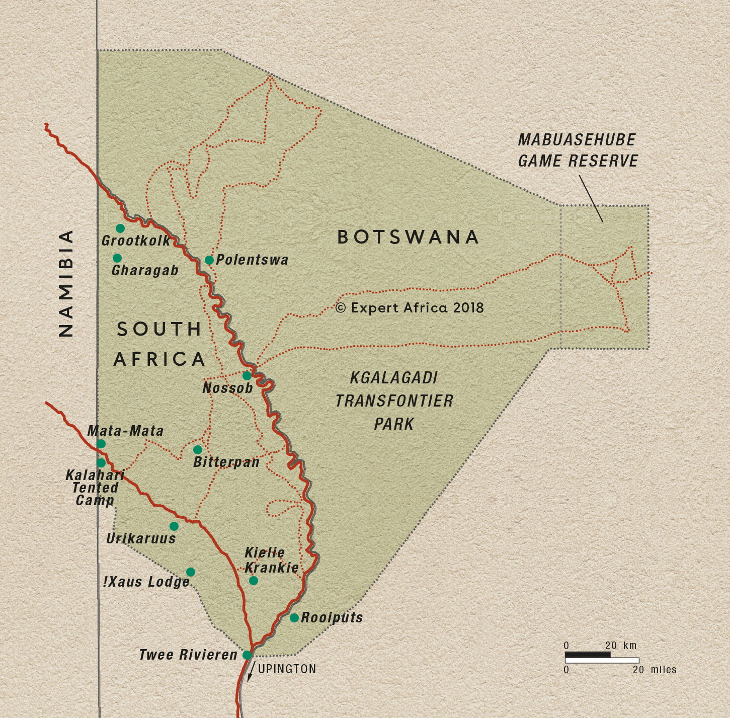 Kgalagadi Transfrontier Park Map