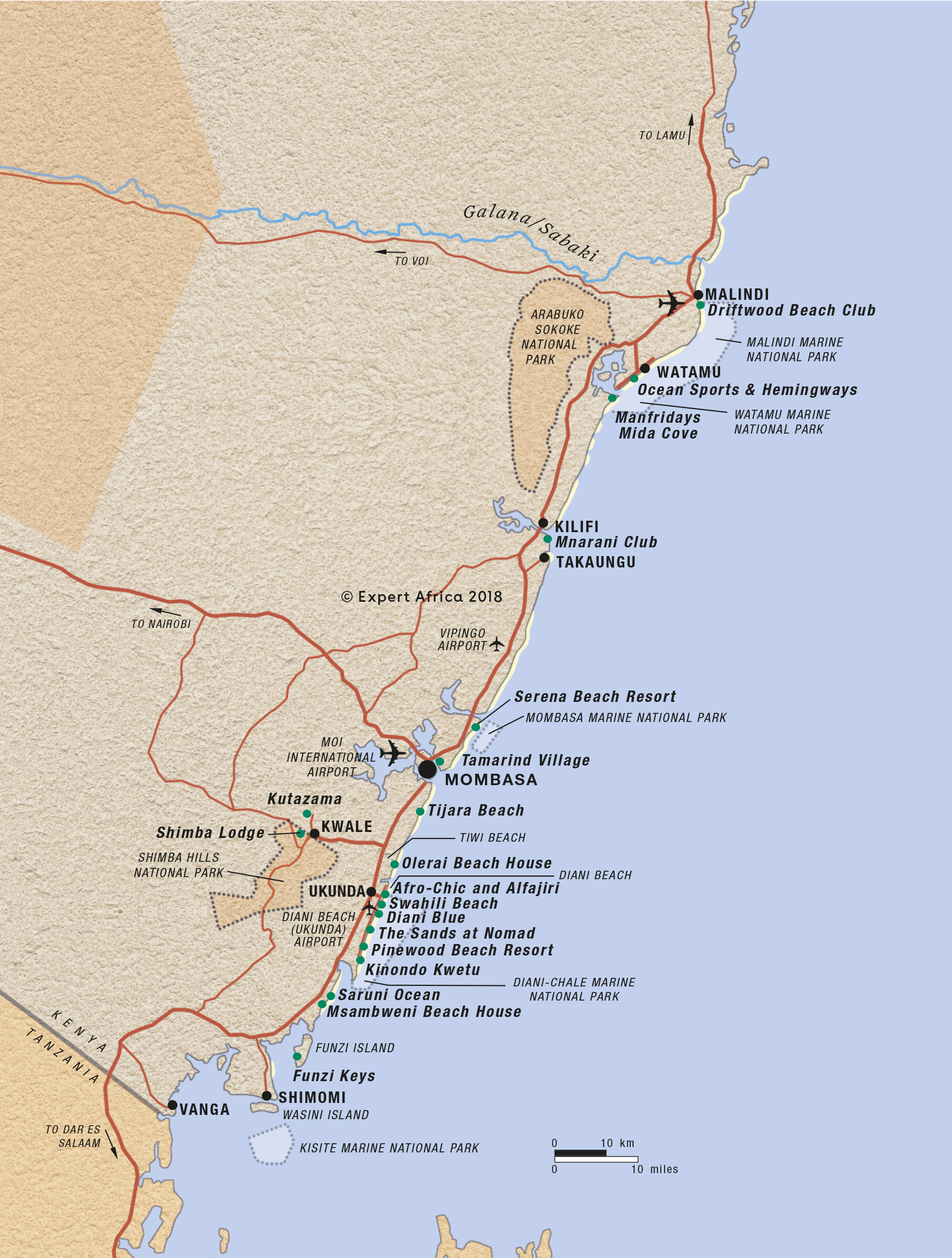 Kenya Coast Map