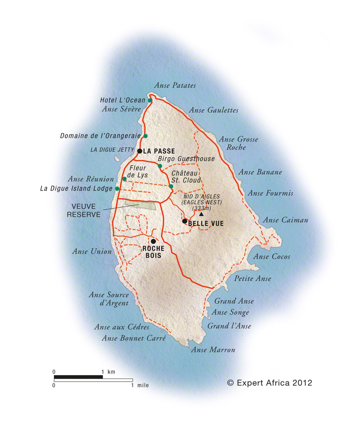 La Digue Seychelles Map